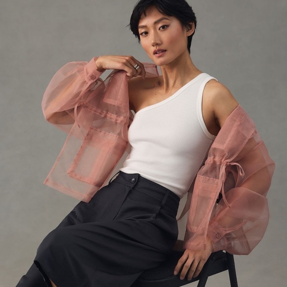 NWT Pilcro Ribbed One Shoulder Top - Picture 13 of 14
